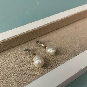 Stella & Dot Modern Bohemian Pearl Huggies Earrings